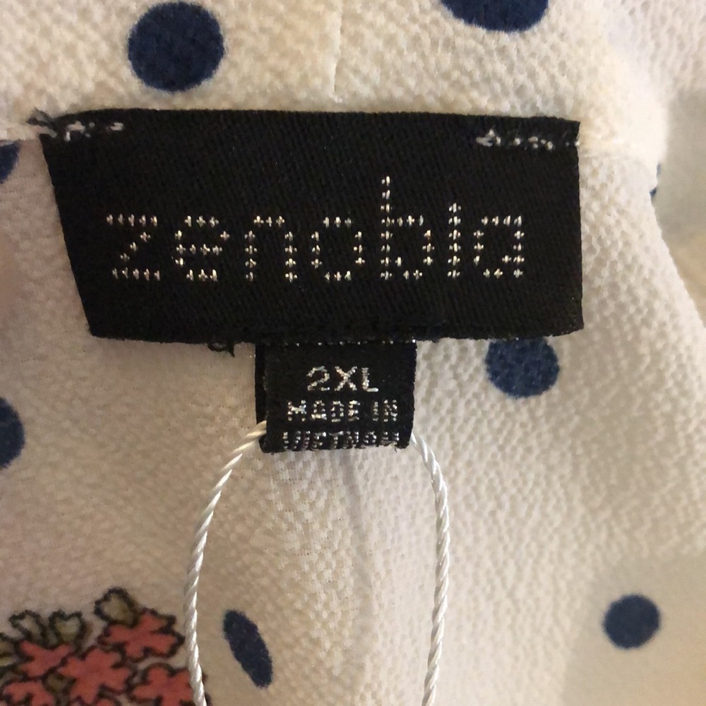 NWT Zenobia Polka Dot Blouse, 2XL - Picture 6 of 8